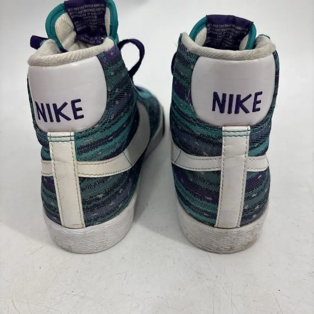 Nike Blazer High Tops Retro Charlotte Hornets Colors Womens Size 7.5 317808-311